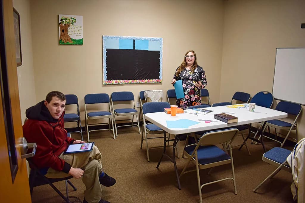 A teen Sunday School classroom